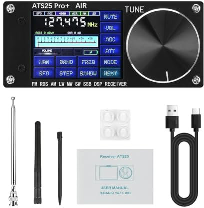 Junterone ATS25 Pro+ AIR Full Band Radio Receiver FM SW SSB MW LW AIR SDR Aviation Band Receiver Supports Bluetooth WIFI