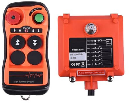 Correa Q200 Industrielle Fernbedienung mit 2 Tasten, Wasserdicht Nach IP65, Kabelloser Controller für Kräne und Industrieanlagen mit AC-DC 12-24V.