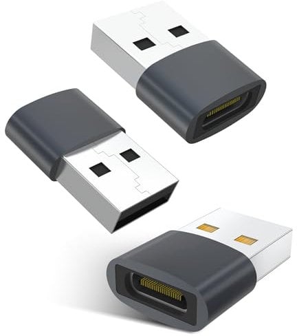 YISH Adattatore USB C a USB 2.0 (3 Pezzi) - USBC Femmina a USBA Maschio Adattatore 480Mbps & Carica Rapida Type C a A Convertitore Compatibile con iPhone 16 15 Pro Max Galaxy S25 S24 iPad MacBook