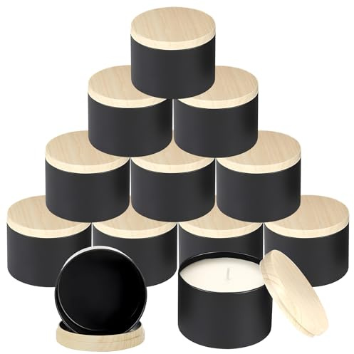 LPQKCcY Candle Jars 12 Pcs Reusable Metal Tins 4 OZ Bulk Small Jars with Lids for Candle Making DIY Supplies Container, for Soy Wax Candles, Travel-Friendly, Classic Home Decor
