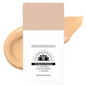 Sonnencreme Gesicht SPF 40, Tinted Sunscreen für Gesicht & Körper, Getönte Sonnencreme Gesicht mit Hyaluronsäure, Getönte Tagescreme mit Lichtschutzfaktor (A, Sonnenschutzfaktor (SPF), 40)
