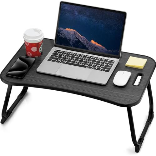 DECODEKO Bandeja para Cama Plegable, Mesa portátil para Desayuno en Cama, Ideal para Portátil, Ordenador, Libros, Playa y Camping con Soporte para Portátil y Atril para Libros