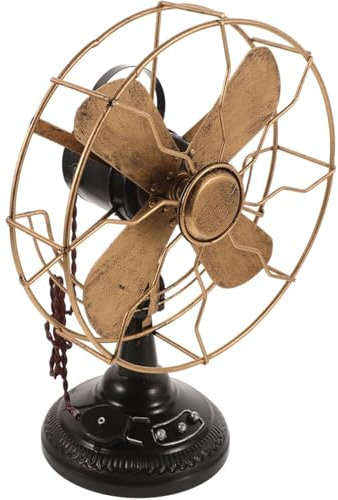 Ornamente Kleiner Tischventilator, Filigranes Ventilatormodell In Skulpturenform, Retro-Antik-Dekor, Nostalgischer Kleiner Elektrischer Tischventilator Aus Metall Für Zuhause, Büro Oder Schlafzimmer