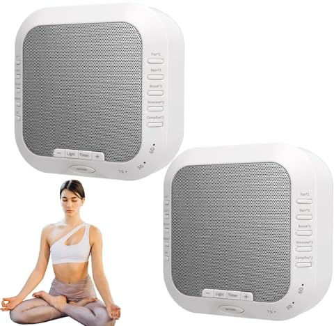 Ora Sound Machine Solfeggio Frequencies, White Noise Sound Machine 28 Soothing Sounds,3 Timer Modes, Soft Night Light,for Sleep, Relaxation, Office Travel.(2pcs)