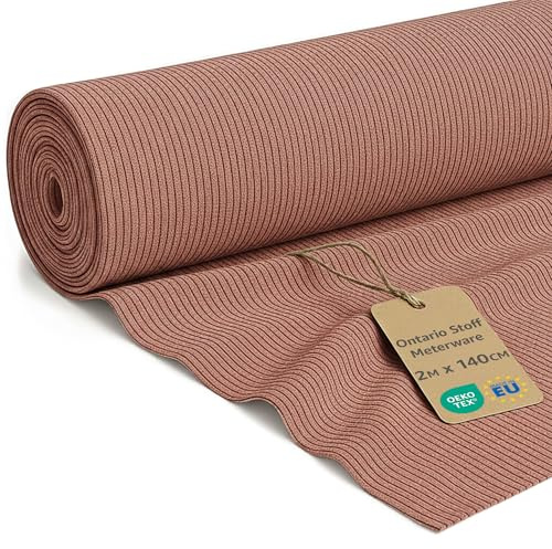 Velours Cotelé au Metre Tissu Côtelé 2 M x 140 cm – Tissus Ameublement Canapé Housse Coussin Chaises Rideaux Rénovation Doux et Résistant avec Oeko Tex Rose