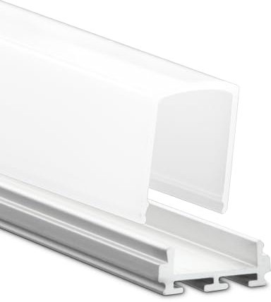 INNOVATE 2m LED Schiene - Aluminium U - Profil - Aluprofil für LED Stripes/Streifen - LED Kanal - ALU Leiste -(Alu U-Profil Micro 12 - hohe milchige Abdeckung)