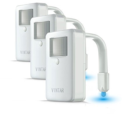 VINTAR [3-Packs 16-Color Motion Sensor LED Toilet Night Light, 5-Stage Dimmer, Light Detection,Best Gag