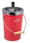 Aschenbecher Kübel XXL-Format Schleuderascher 20cm Metall rot-chrom