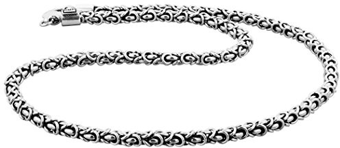 Kuzzoi massive 925 Sterling Silber Königskette Herren Halskette, Dicke 5mm, Länge 50cm / 60cm, mit Schmuckbox - 345055