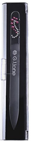 G.Liane Glass Nail File with Genuine Qualified Crystals Professional Crystal Fingernail Files in Aluminum Case Perfect Manicure Set for Women Men Kids Nail Care Gift Set(Pink Seahorse)