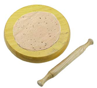 Mini Chappati Rolling Board & Rolling Pin Set Mini Wooden Chapati Rolling Board Round Roti Puri Board Maker with Mini Indian Rolling Pin