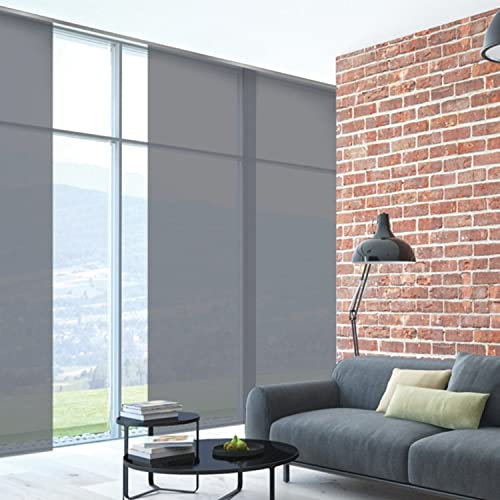 MADECOSTORE Kit Complet Panneaux Japonais 60cm - Gris Clair - L115 x H250cm