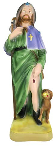 Ferrari & Arrighetti Statue San Rocco aus Gips handbemalt - 30 cm
