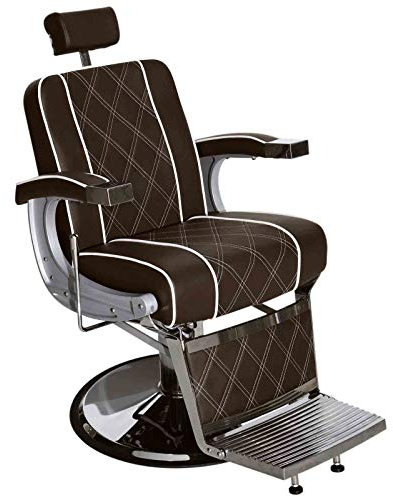 Barberpub hydraulischer Friseurstuhl 3810BR, Friseursessel mit Retro/Vintage Stil, Bedienungsstuhl, Friseureinrichtung Friseur Salon SPA, 140° Kippbar, Kunstleder
