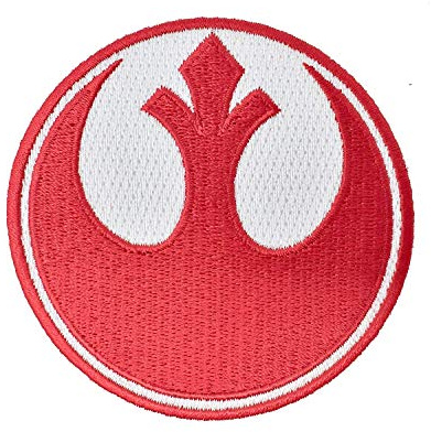 Rebel Alliance Red Squadron Embroidered Iron on Patch. Size 75mm in Diameter.