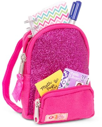 Our Generation School Smarts Schulranzen für 46-cm-Puppen, Schulsack | Puppenzubehör mit Schulranzen, Stift, Spiralblock, Haftnotizen und Bibliotheksausweis; 3+ Jahre