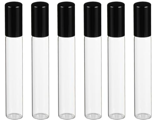 iplusmile 6Pcs Essential Oil Roller Bottles 10ml Empty Perfume Dispenser Refillable Roll on Bottles Aromatherapy Glass Bottle for Hand Soap Lip Balms Transparent