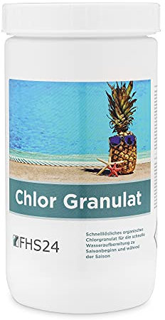 FHS24 Chlor Granulat 1kg schnelllöslich Chlorgranulat Desinfektion Chlorung Pool Wasserpflege Poolpflege