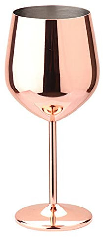 WMLBK Verres à vin en acier inoxydable, 1 pièce de verre à vin rouge avec manche en métal, incassables, pour vin blanc/vin rouge, verres à cocktail, 500 ml, verres à vin rouge argentés pour vin,
