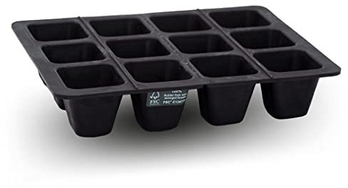 FAIR ZONE 12er Saatgutschale L – Anzuchttöpfe je 5 x 4 cm – Aus Fair Trade Naturkautschuk – Anzuchtplatte für 12 Setzlinge – Aussaatplatten nachhaltig und umweltfreundlich ohne Plastik