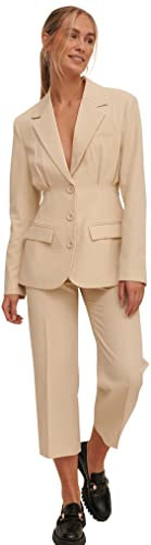 NA-KD Pantalones de Traje recortados, Arena Beige, 42 para Mujer