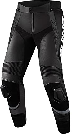 SHIMA STR 2.0 Motorcycle Pants - Cuero, Pantalones Deportivos con Protectores de Caderas y Rodillas, Deslizadores de Rodilla, Cuero Perforada, para Traje de 2 Piezas (Negro, 60)