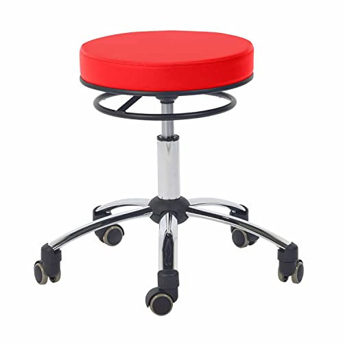 Teqler HY1024blue Rollhocker mit Ringauslöser, Rot, 57 cm Durchmesser
