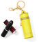 Cockatoo Nappa Leaeher Lippenstift-Etui mit Reißverschluss, mit Schlüsselring, Chapstick-Halter, Schlüsselanhänger, Charteuse, Art Deco