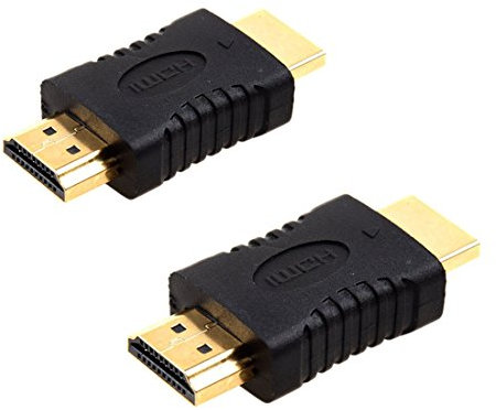Oiyagai 2 unids HDMI Macho a Macho Adaptador convertidor acoplador Conector para HDTV, Chapado en Oro