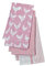Auntie Morags Eddingtons The Pantry Hen & Cockerel Pink Tea Towels - Set Of 3