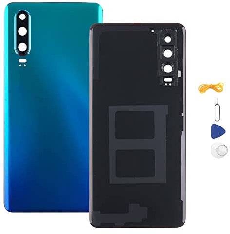 YHX-OU Akku-Abdeckung für Huawei P30 Rückseite, Ersatz-Akkudeckel + für Huawei P30, Glaslinse für Rückseite + Installationswerkzeug (Aurora-Blau)
