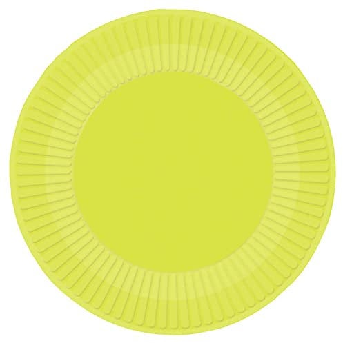 amscan- Platos de papel verde lima, Color lime green (9915400-206-66)