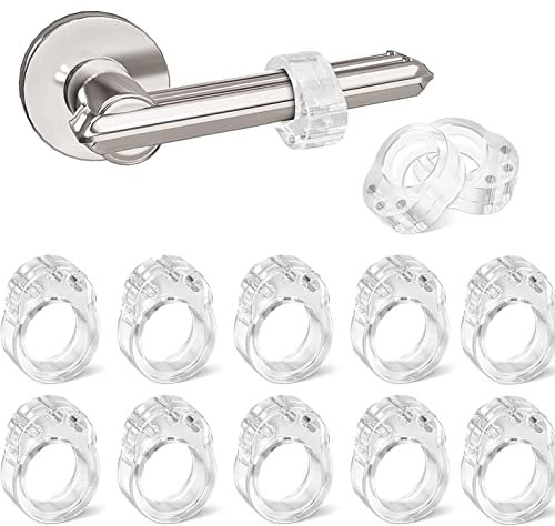 12 Pezzi Fermaporta per Maniglia, Paracolpi Porta Fermaporta Maniglia Trasparente Apertura Ø 18 mm, Fermaporta in Silicone Flessibile Elastico Tampone Proteggi Finestre, Fermaporte