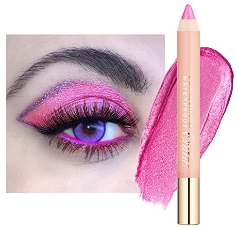 Oulac Lidschatten Stift Wasserdicht|Hochpigmentierter Lidschatten|Langanhaltend und Glatt|Schimmerndes Finish|Make-up Für Faltenfreie Augen|Vegan | Rosa 3.8g (13)