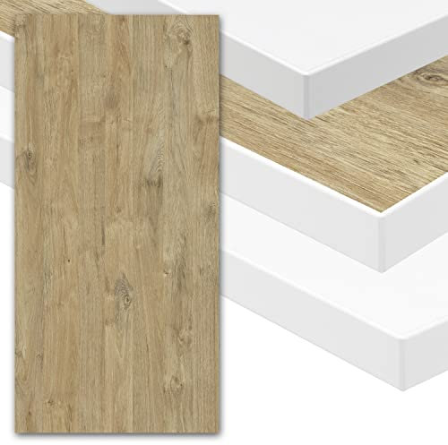 boho office® Schreibtischplatte, Tischplatte – 120 x 80 x 2,5 cm in Wildeiche Premium-Dekor mit weißer Kante, Kratzfest und seidenmatt glänzend