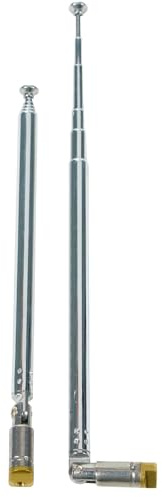 Fohevers 2 Pcs 6 Sections Telescopic Antenna Female Thread Connector 6MM Outer Tube for AM/FM Ariels Radio HD DAB Stereo Reception Home Theater Receiver