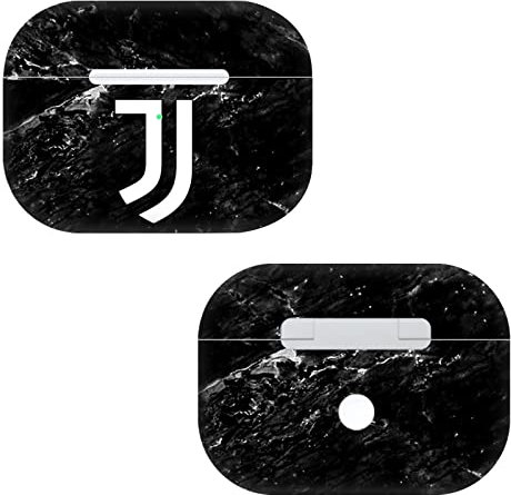 Head Case Designs Offizielle Juventus Football Club Marmor Schwarz Kunst Vinyl Haut Aufkleber Abziehbild Abdeckung kompatibel mit Apple AirPods Pro
