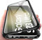 Orgsty Hülle für Samsung Galaxy S23 Ultra, Magnetische Hartglas Hülle mit Vorderseite und Rückseite, Metallrahmen Case mit Eingebaut Magnet, Ultra Dünn 360 Grad Handyhülle, Schwarz