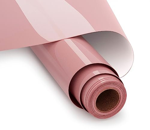 UIOK Flex Thermocollant Pour Tissu Or Rose, Vinyle Thermocollant HTV Film de Traceur Textile 30.5 x 365.7cm Flex Thermocollant Film pour Cricut et Silhouette, Facile à Couper et à Désherber(Or Rose)