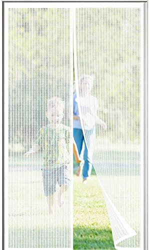 Aselbia Zanzariera Magnetica per Porte 100x250 cm, Bianco Zanzariere Porte Chiusura Automatica,Tende zanzariere per Porte ，Rete Fine，Facile da Installare,，per Porta Finestra Balcone Soggiorno