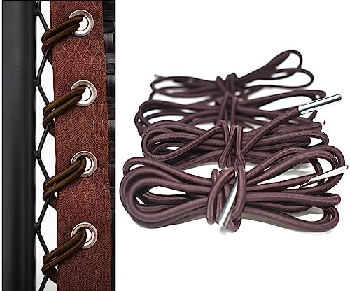 Gummischnur-Set mit Endkappen für Liegestuhl - Elastic Laces Gummibänder Ersatzteile - 4 Stück Braun