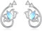 Lotus Blume Ohrringe für Damen Silber 925 Mondstein Ohrstecker Blume Knorpel Ohrringe Schmuck Geschenke für Frauen Mädchen (Lotus Ohrringe)