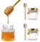 Pinsheng 1.6oz Mini Hexagonal Honey Jars, 20 Pack Little Glass Honey Jar with Wood Dipper Gold Lid Bee Pendants 5m Jute Twine Perfect for Wedding Party Favors Shower Favors Canning