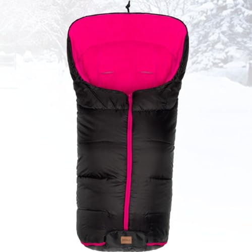 Fillikid Winterfußsack Eco für Buggy Kinderwagen Jogger Universal Fußsack (SCHWARZ/PINK)