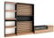 Skraut Home | Ensemble Meuble TV | Meuble Salon Complet | 320x186x35cm | Cheminée électrique | Style Moderne | Chêne et Noir