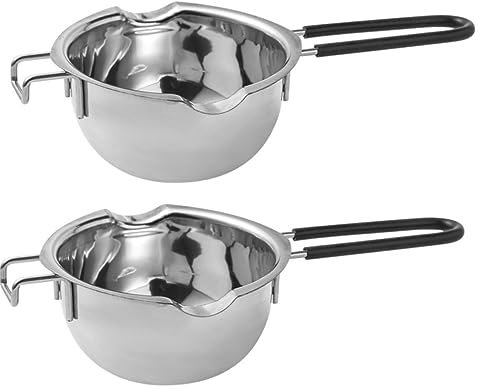 NAMOARLY 2pcs Chocolate Melting Pot Boiler Pot Candle Double Boiler Chocolate Melting Bowl Cheese Melt Pot Turkish Coffee Pot Small Double Boiler Milk Baking Steam Pot Butter Silicone