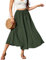 Zeagoo Maxirock Damen Lang Hohe Taille Röcke Elegant Rock Grün A-Linie Mesh-Rock Mit Kordelzug Casual Midi Freizeitrock Einfarbig Rock