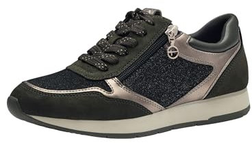 Tamaris Damen Klassische Ballerinas, Frauen Flats,TOUCHit-Fußbett,Slip-ons,klassisch elegant,Ballerinen,Pumps,Halbschuhe,Slipper,Olive Comb,41 EU