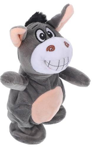 ibasenice Burro hablando juguete electrónico interactivo peluche para niño niña juguete de peluche repetidor de voz con cabeza tembladora educativa para aprendizaje temprano