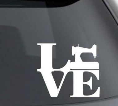Rakelfix Nähen Nähmaschine Handarbeit Love Aufkleber 15 cm Liebe Hobby Sticker Auto Lack Scheibe Autoaufkleber
